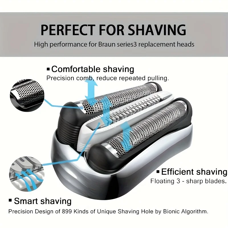 32S Series 3 Replacement Head for Braun S3 Shaver3000s,310s,3040s,3050cc,3010s,3070cc,3080s,3090s,350cc-4,370cc-4,380s-4,3090cc 5