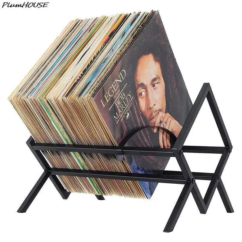 Archiviazione Di Dischi In Vinile-Supporto Per Dischi In Vinile Nero Opaco Capacità Da 80 A 100 Lp-Supporto Per Dischi A Livello Singolo In Metallo Re