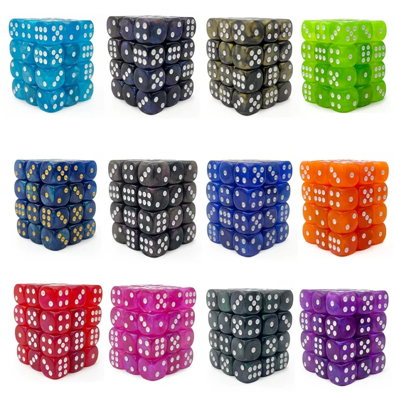Game Dice D6 6 Faces Dice Dices for Casino Table Game 1.2cm Round Dice Dazzling Colours Transparent For Beer Game
