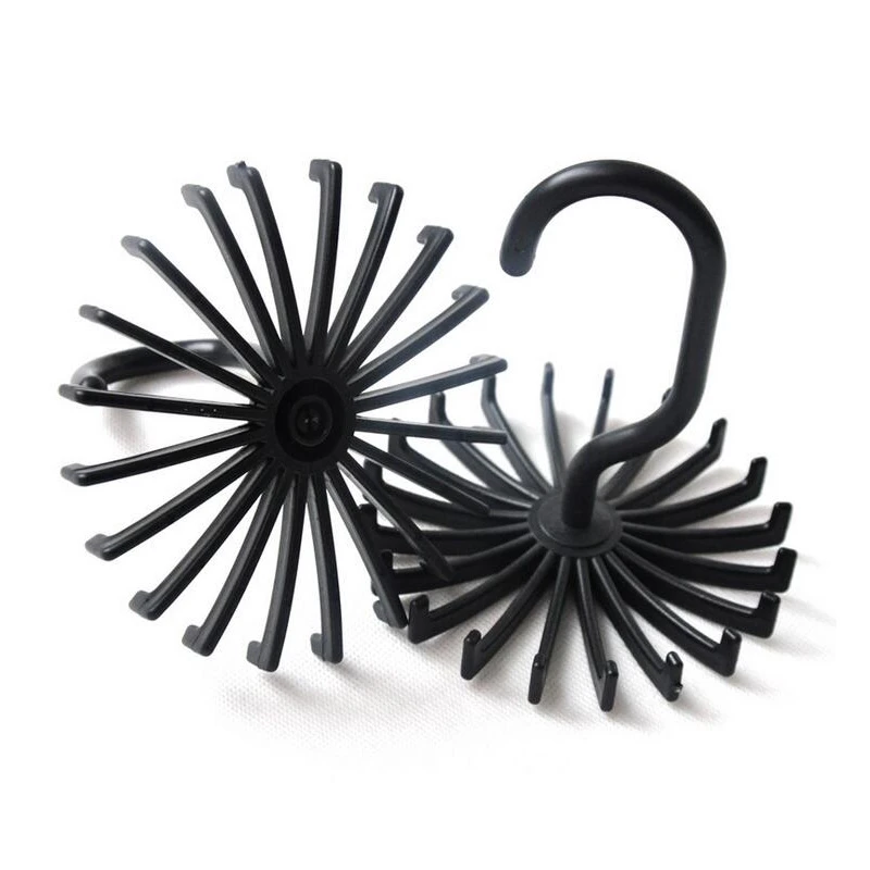 Plastic Portable Tie Rack For Closets Rotating Ties Hook Holder Belt Scarves Hanger For Men Women Clothing Organizer tie hanger