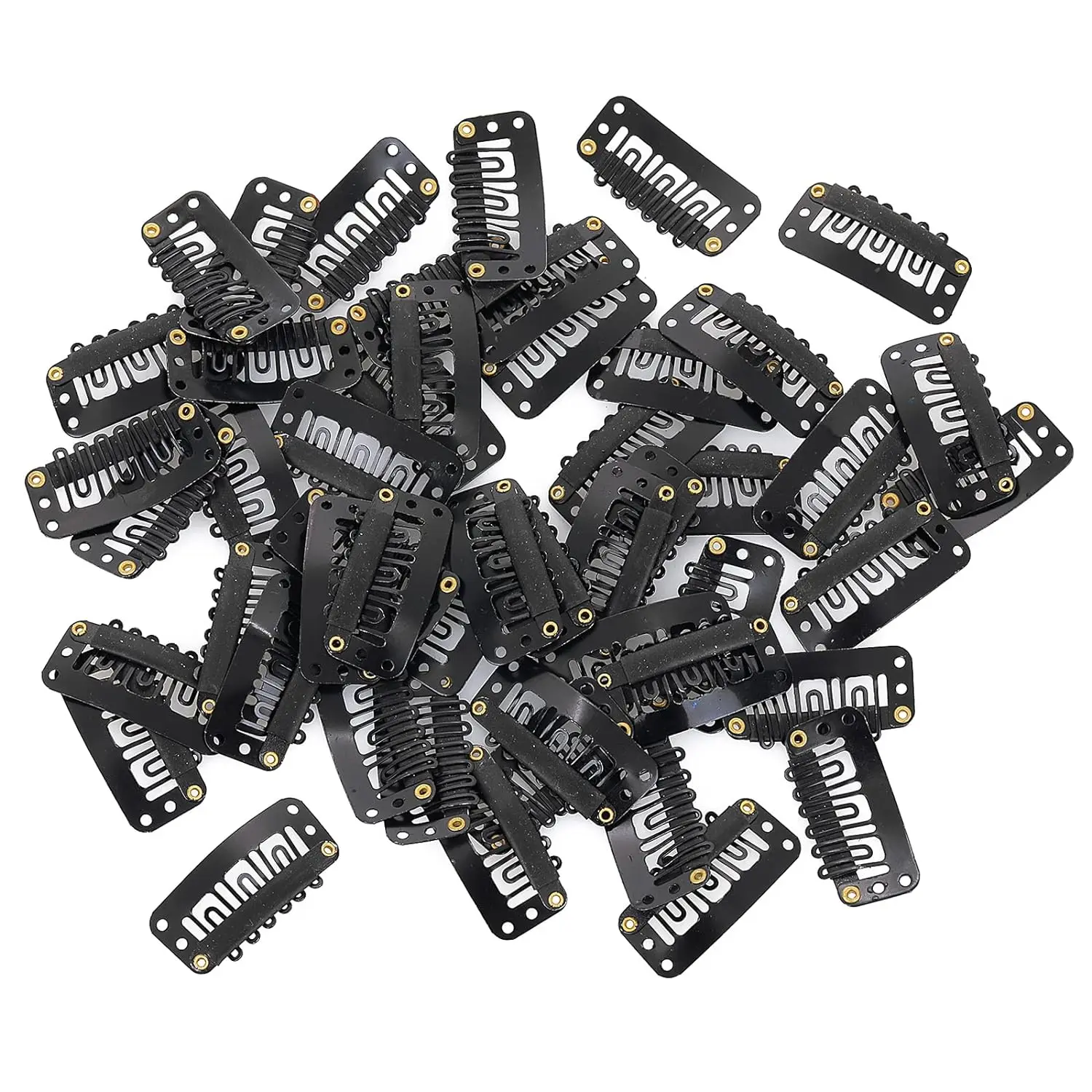 6-Teeth 32mm Hair Snap Clips 100pcs for Hair Extensions U Shape Weave Toupee Wig Styling Wig Accessory Tools hair extension clips hair clips wig clips