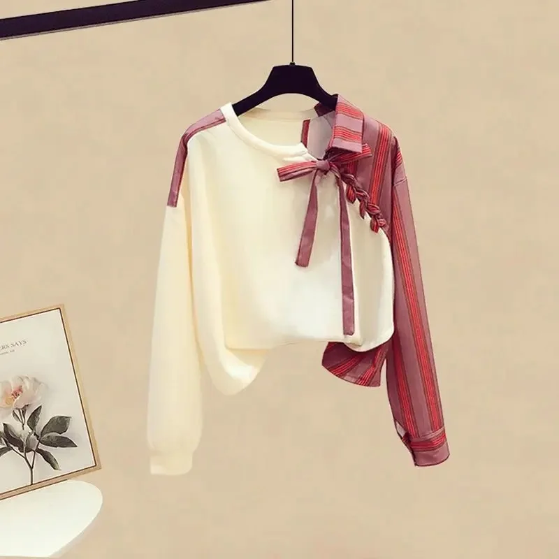 أزياء الربيع بالإضافة إلى حجم الزي النسائي قميص أع...