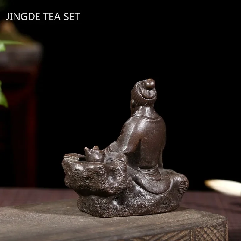 Chinese Tea Table Handmade Sculpture Decoration Yixing Purple Clay Tea Pet Ornaments Tea Art Decor Crafts Custom Teaware Gifts