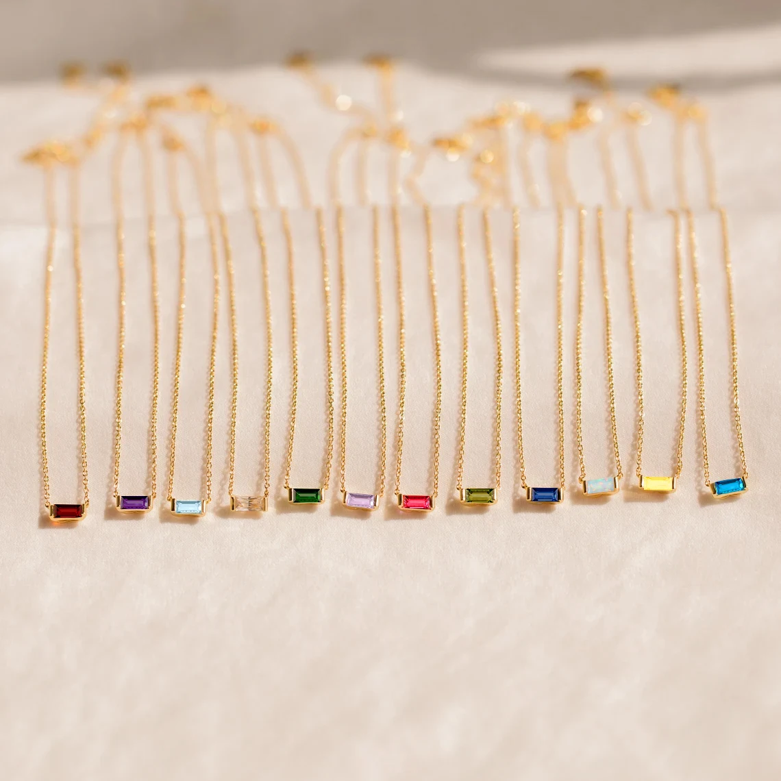 Bunte Zirkonia-Anhänger aus Edelstahl für Damen, hochwertige 12-Monats-Geburtsstein-Halskette für Damen, Geburtstagsgeschenk, Schmuck – Detail 5