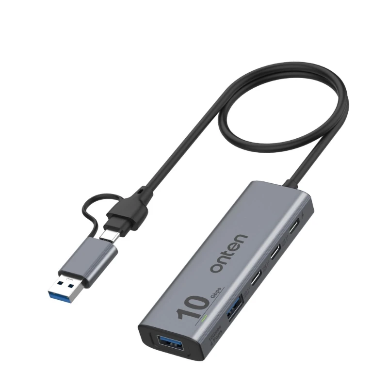 

Portable USB C Hub 10Gbps 5 in 1 Type C Adapter Data Transfer Power Adapter P9JB