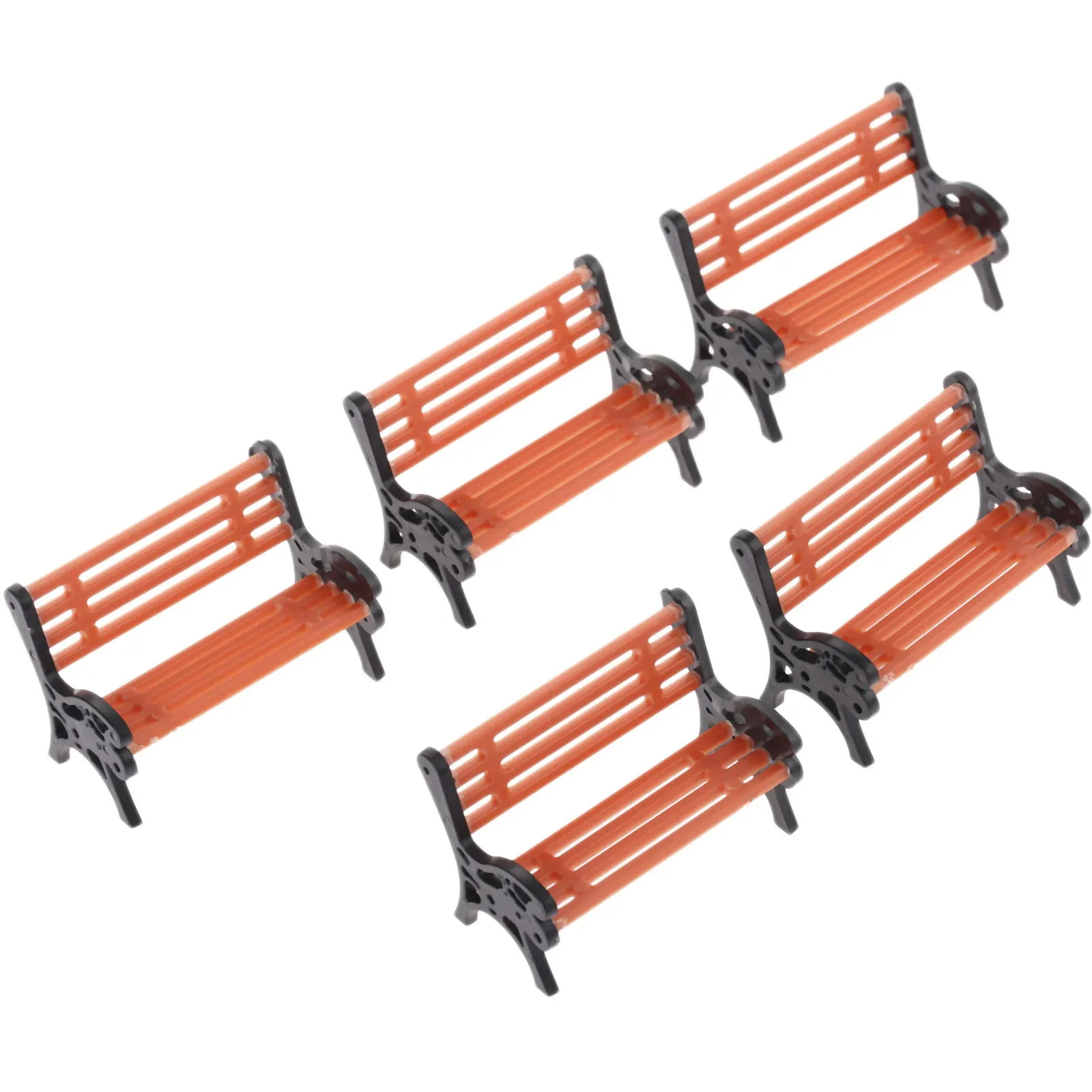 5PCS/set Model Park Bench 1:30 Mini Garden Ornament Miniature Landscape Craft DIY Figurines Decor Scene Display Simulation Toy