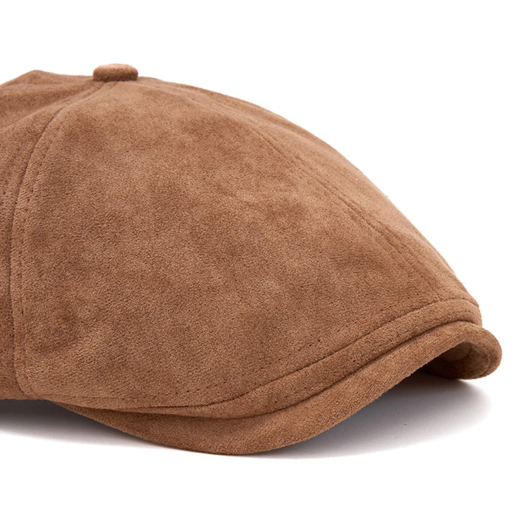 HT4971 Herren Berets Frauen Herbst Winter Hut Vintage Künstler Maler Baskenmütze Hut Männlich Weiblich Ivy Flache Kappe Wildleder Achteckige Baskenmütze Kappen – Detail 4