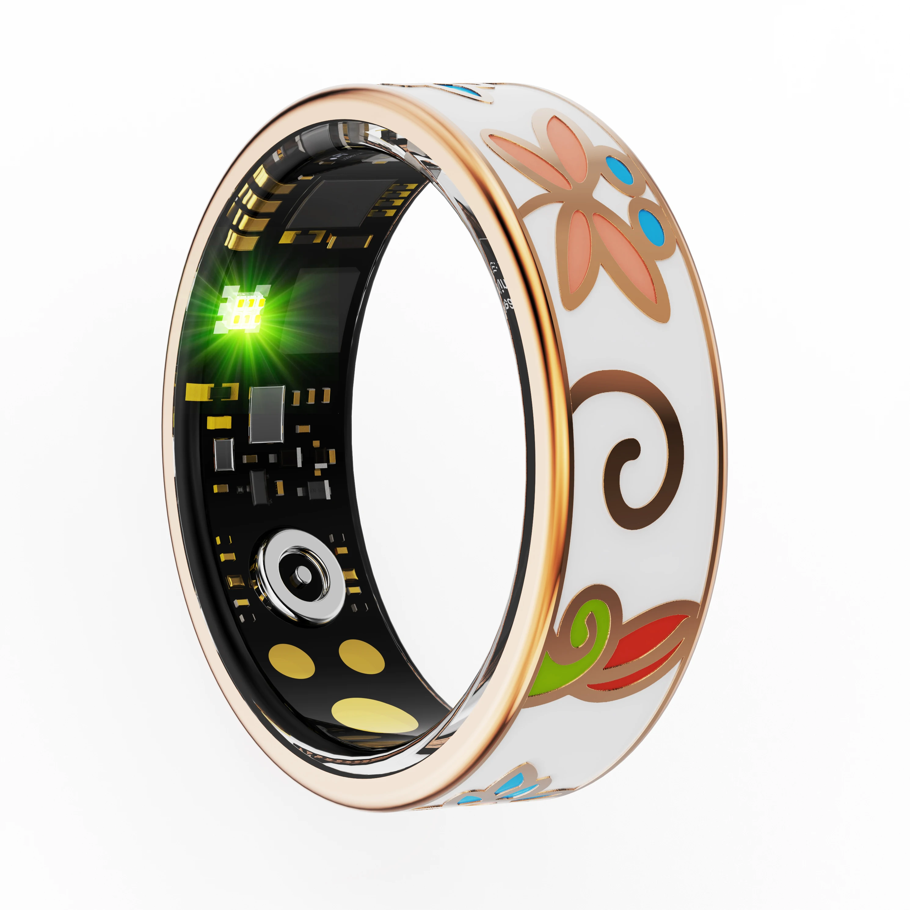 R18 Smart Ring Color Enamels Women Female Stainless Steel Intelligent Finger Ring IP68 Waterproof Smartring Fitness Tracker - 2