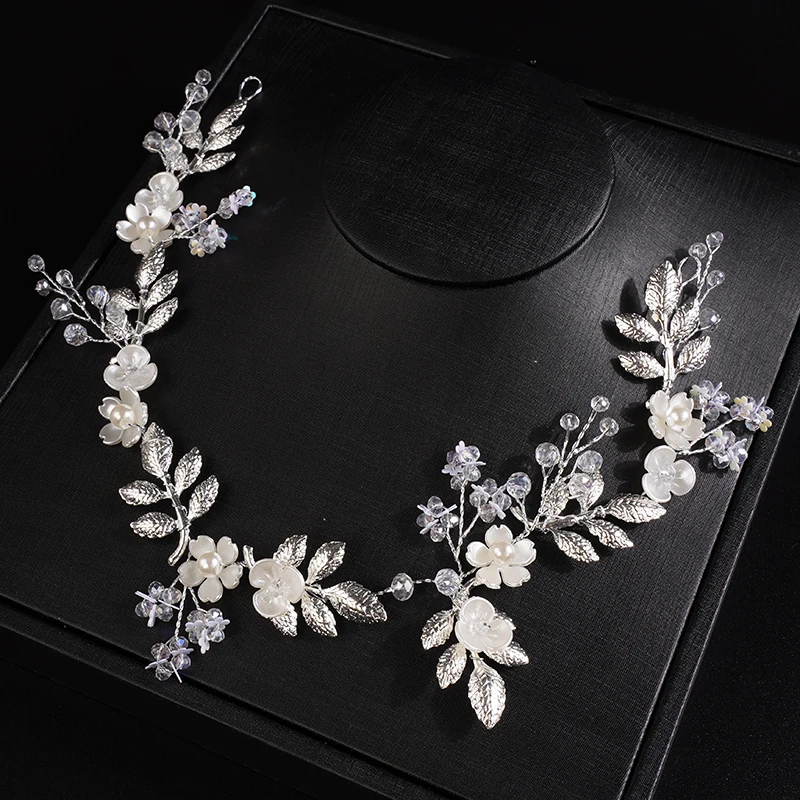 Handmade Vintage Gold Silver Leaf Floral Bridal Headband Women Wedding Hair Accessories Headdress Party Headpiece Jewelry Tiara