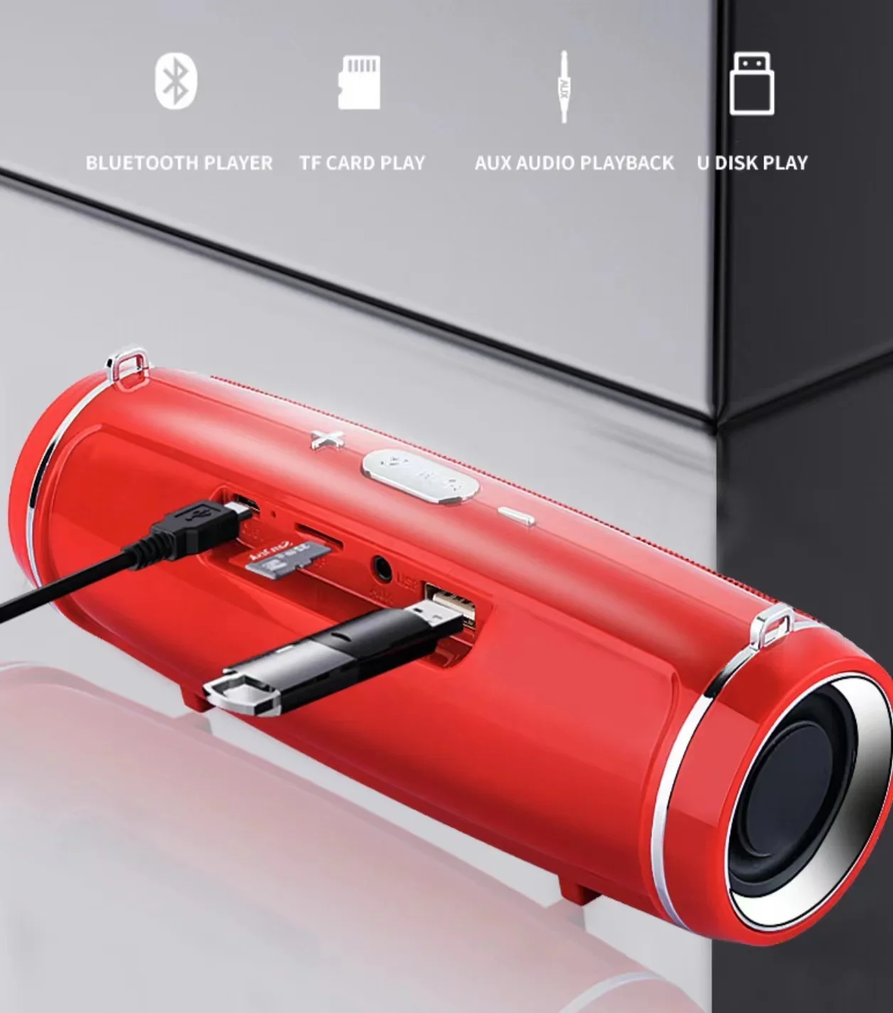 Altoparlante Bluetooth Wireless portatile IPX7 altoparlante a colonna HIFI esterno impermeabile Subwoofer altoparlante Stereo Radio FM TF Boom Box