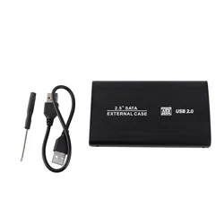 Aluminum Alloy 2.5 - Inch Portable Hard Drive Enclosure - Black (Black)