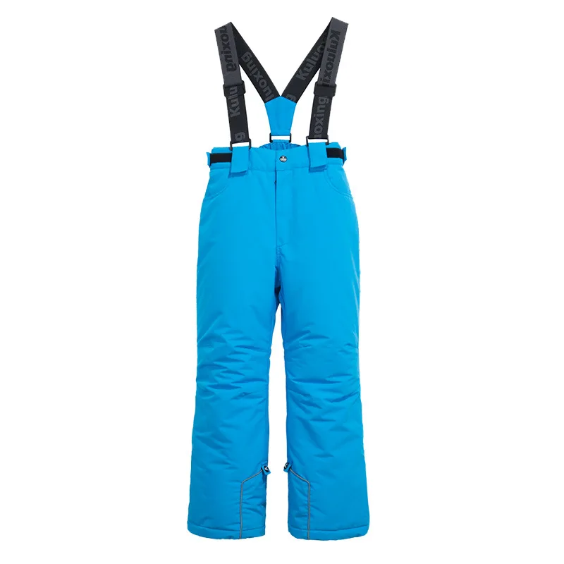 Ski Pants Boys Girls Thicken Warm Snow Pants Kids Outdoor Sports Snowboarding Breathable Strap Trousers Clothing Winter Trousers