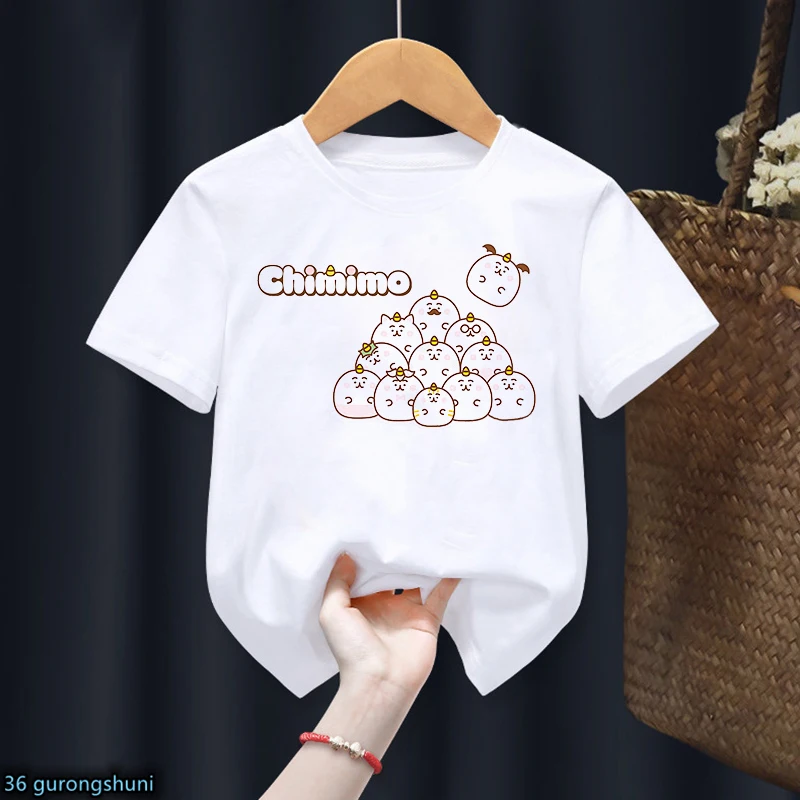 

Футболка для девочек с аниме мультяшным принтом чиммо, детская одежда, футболка, летняя модная одежда для девочек, футболка для подростков, топ, оптовая продажа