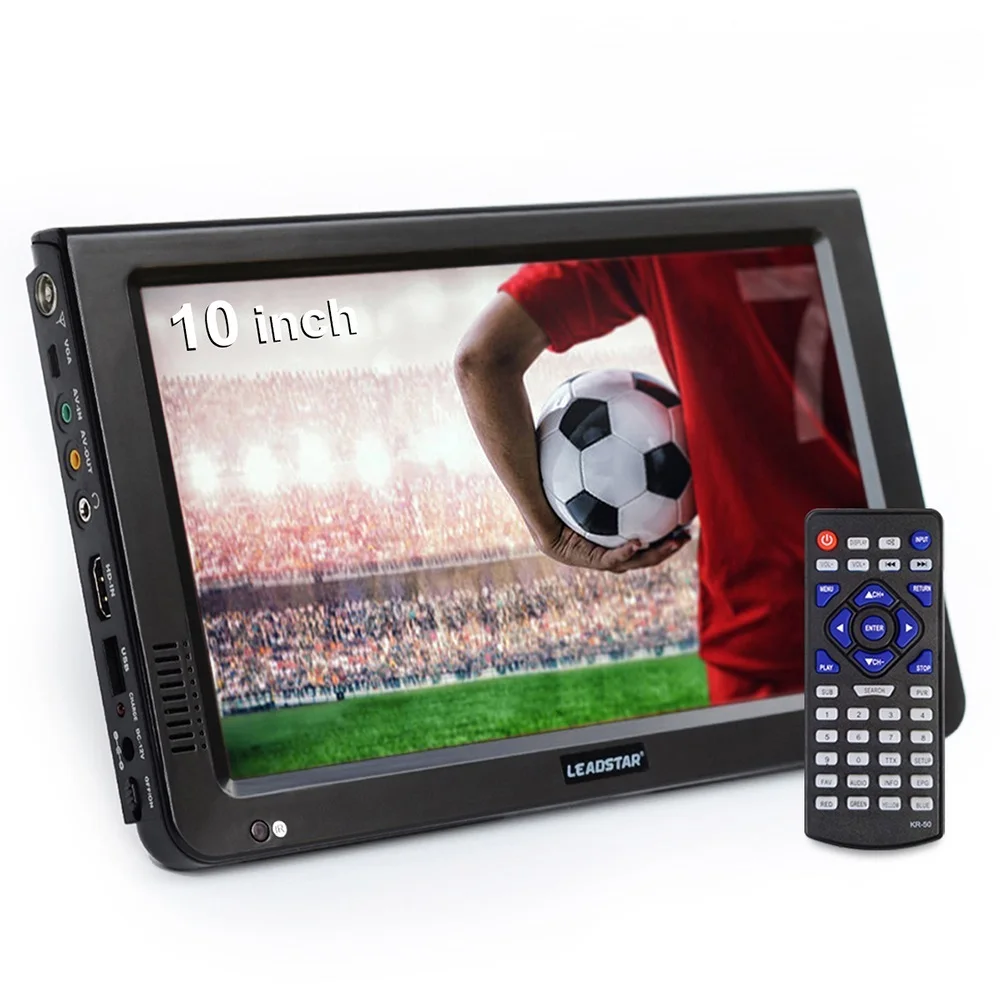 

Top 10 inch HD Portable TV DVB-T2 ATSC ISDB-T tdt Digital and Analog mini small Car Television Support USB SD MP4 H.265 AC3