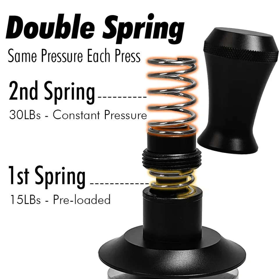 Pressino Caffè Espresso 58 Mm In Acciaio Inox Con Strumento WDT Calibrato A Molla - 2