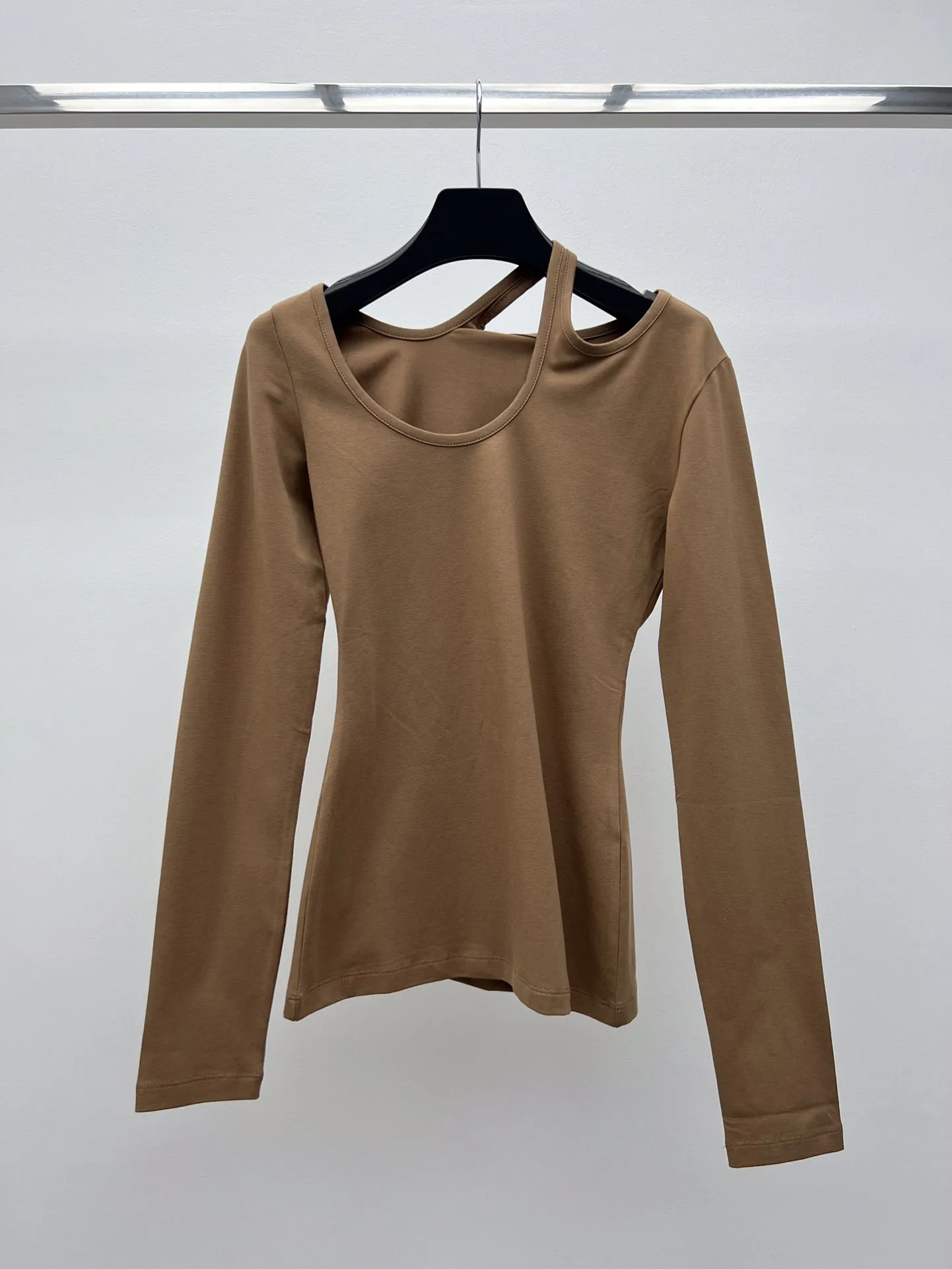 

Slim long-sleeved tops irregular dig shoulder design casual fashion 2023 summer new 0411