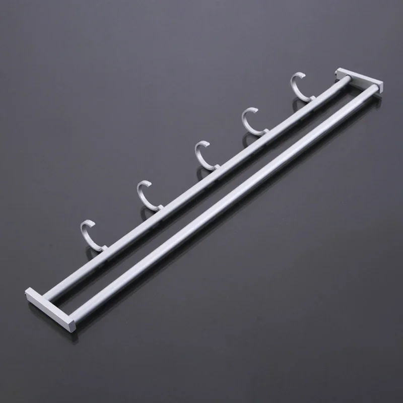 

Aluminum 2 Layer Wall-Mounted Bathroom Towel Coat Rack Metal Shower Shelf Shower Tray Bathroom Towel Bracket вешалка для полотен