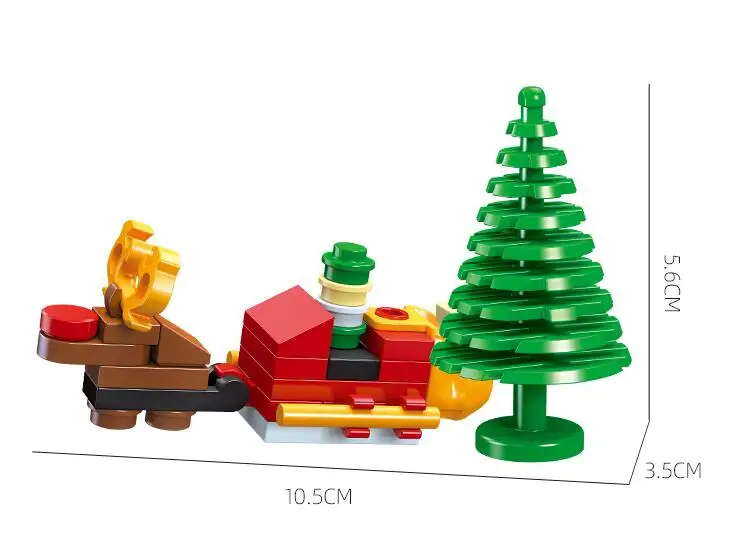 Festive Holiday Building Blocks: Santa & Reindeer Action Figures Set