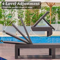 Outdoor Chaise Lounge,Resin Pool Lounge Chair Waterproof Recliner,Mocha 5