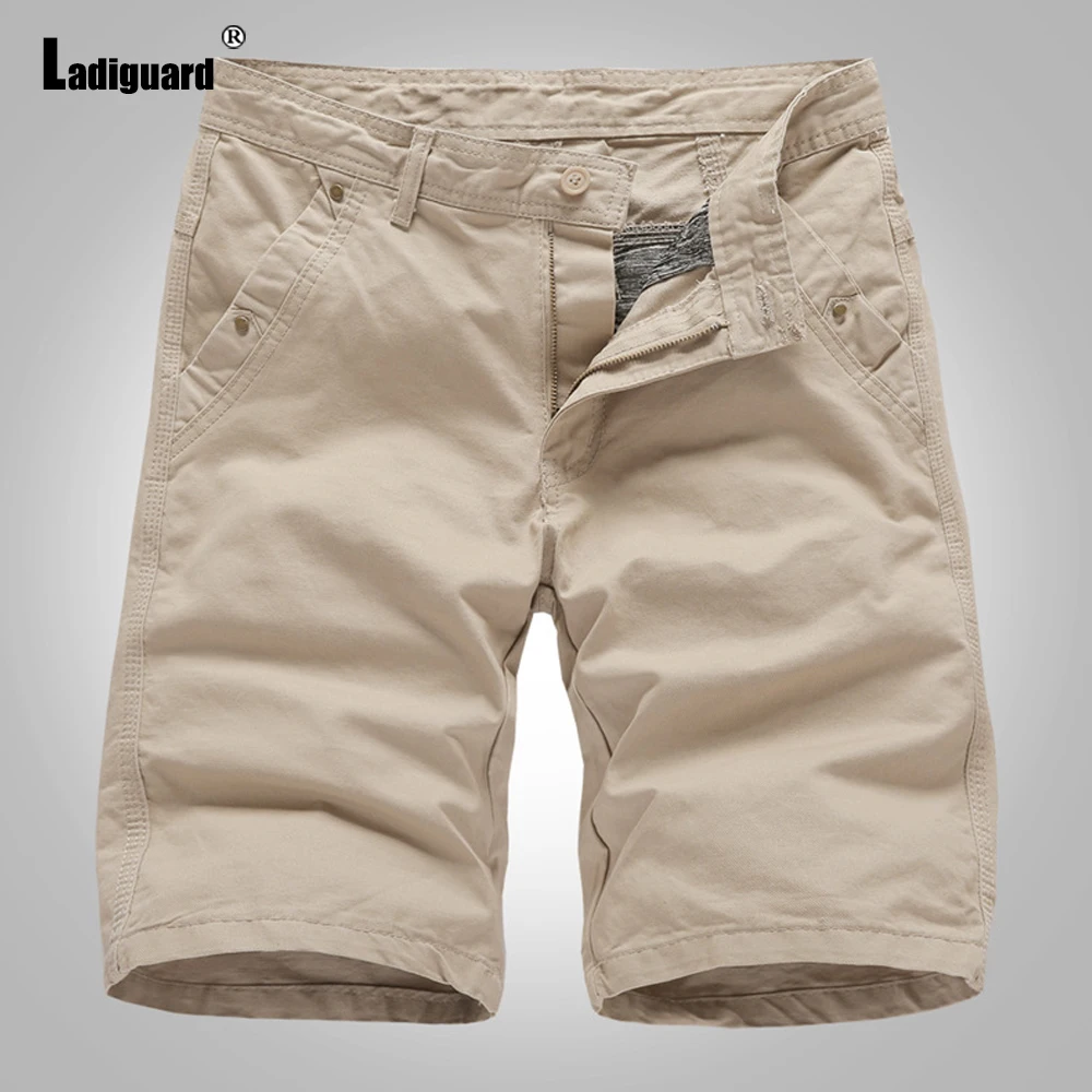 

Ladiguard Men's Fashion Zipper Pocket Shorts Men Vintage Skinny Knee-Length Pants 2024 Summer New Cargo Shorts Male Clothing