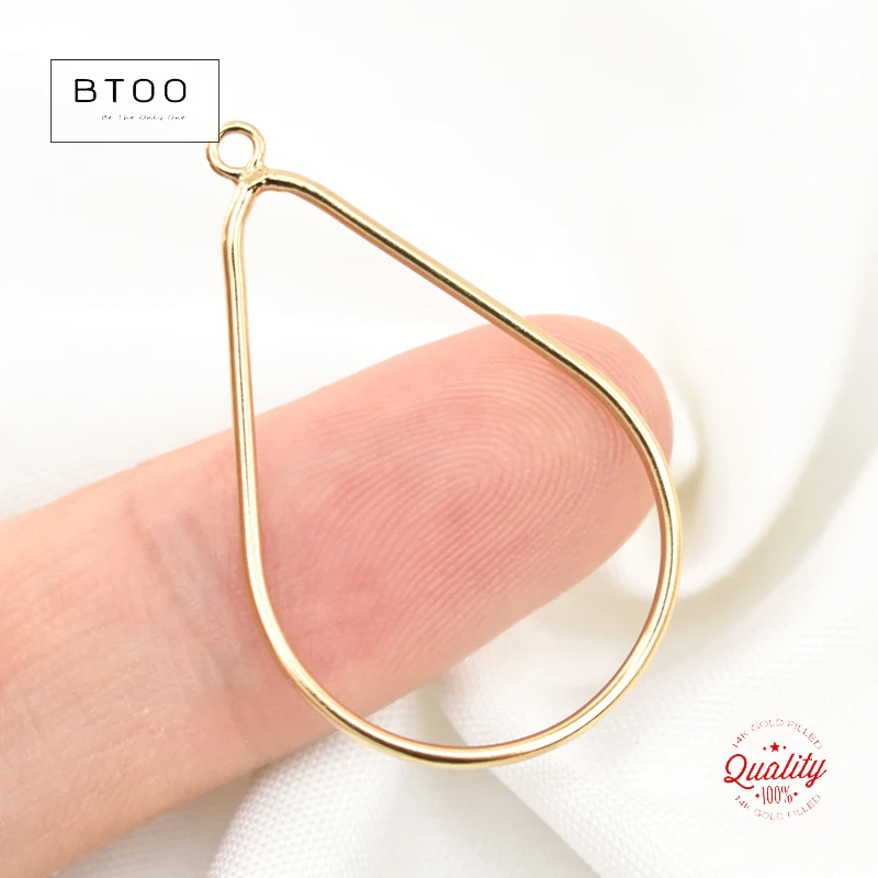 14K Gold Filled Teardrop Pendant Gold Charm For Bracelet Necklace Earring DIY Jewelry Findings Jewelry Making Accessories