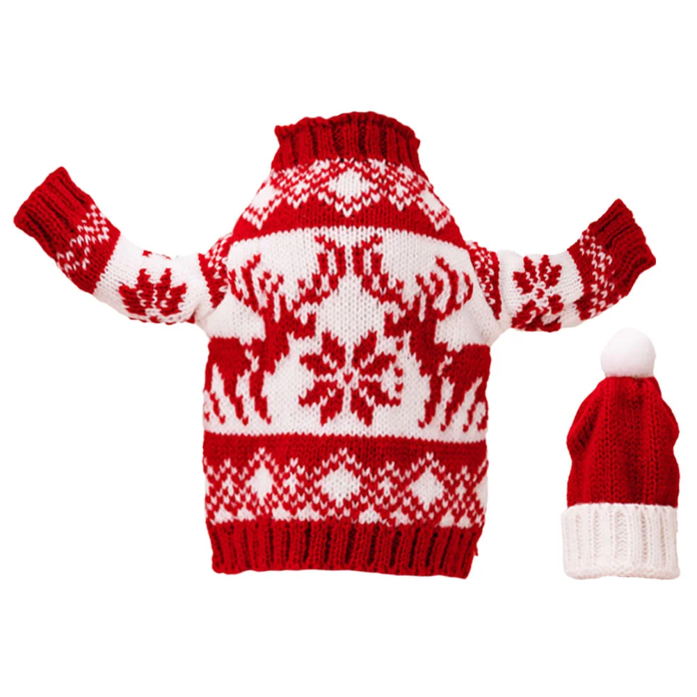 

Christmas Sweater Bottle Cover Decor Decorative Accessories Desk Top Polyester Clothes Decors Costume