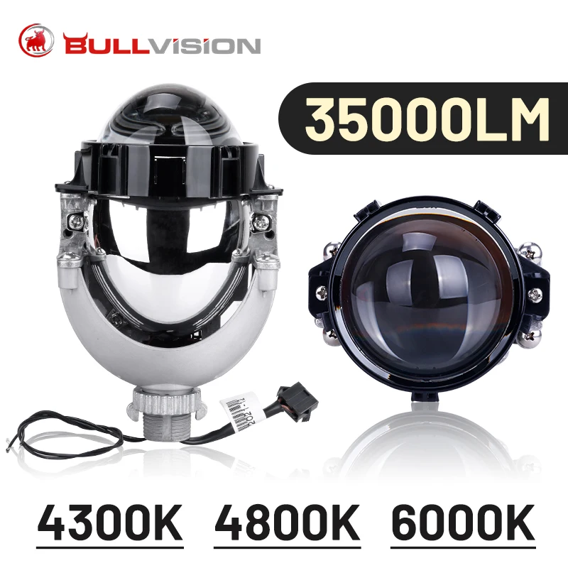 

3.0'' Bi-LED Projector Lenses 35000LM 4300K 4800K 6000K LED H4 H7 9005 9006 HB3 HB4 12V Car Headlight Lenses Projector Rretrofit