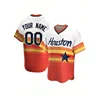 Customized Name And Number Men's Embroidery Baseball Jersey Houston Rainbow V-Neck Personalized Short Sleeve Down Shirts 3
