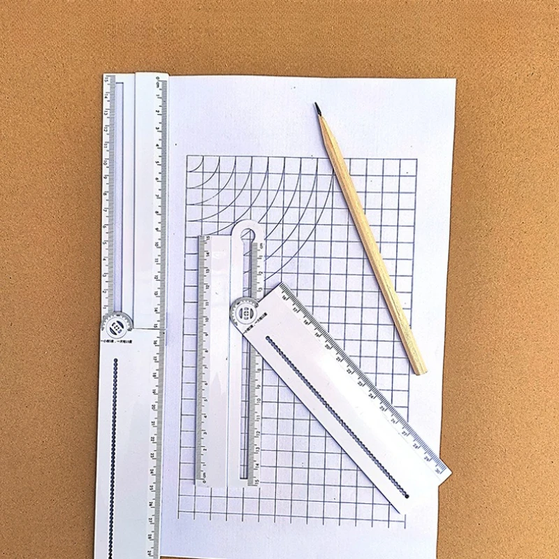 기하학적 도면 자, 학교 사무실 제도 용품용 다기능 접이식 자