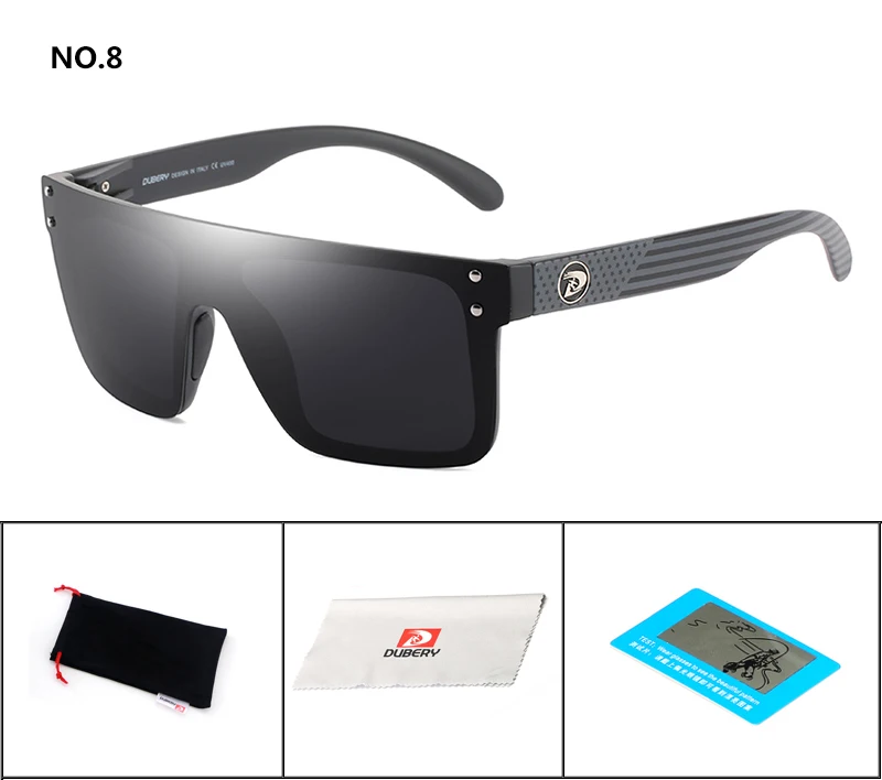 DUBERY Occhiali Da Sole Uomo Polarizzati Quadrati Oversize - Nero, Per Guida E Pesca