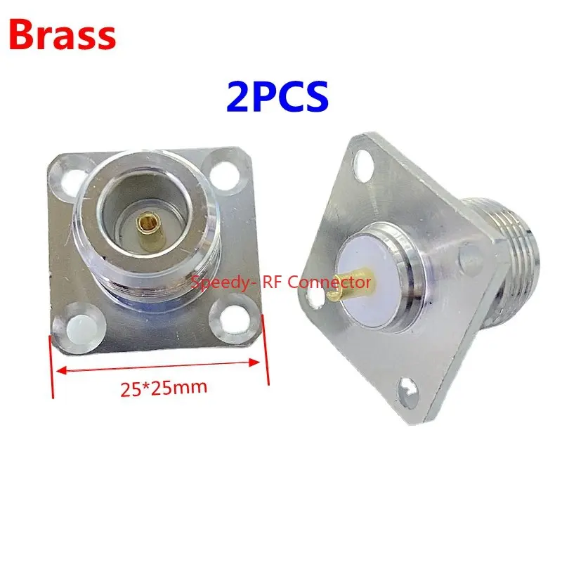 

2PCS L16 N Type Female Jack 4Hole Flange Chassis Panel Mount Socket Connector N Female Welding Terminal RF Coaxial Fast Delivery