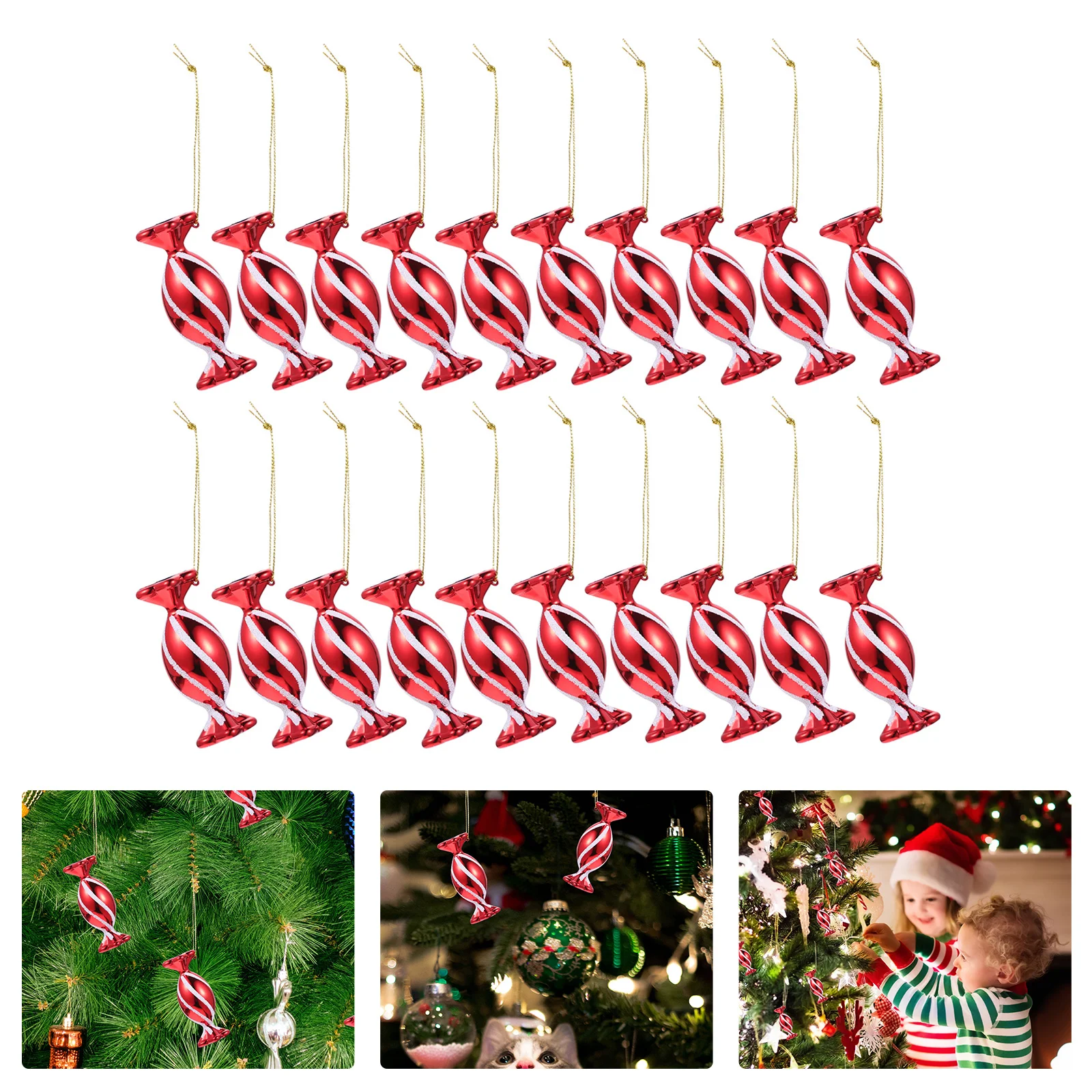 

30 PCS Christmas Red Candy Exquisite Pendant Lovely Xmas Hanging Decor Scene Layout Sto Tree Garland Decorations Festival Cane