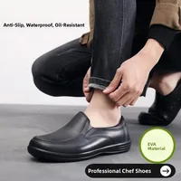 Men's Chef oes Casual Leather oes Waterproof Oil-resistant Non-slip Kitchen Special Work Se oes Busin Casual oes