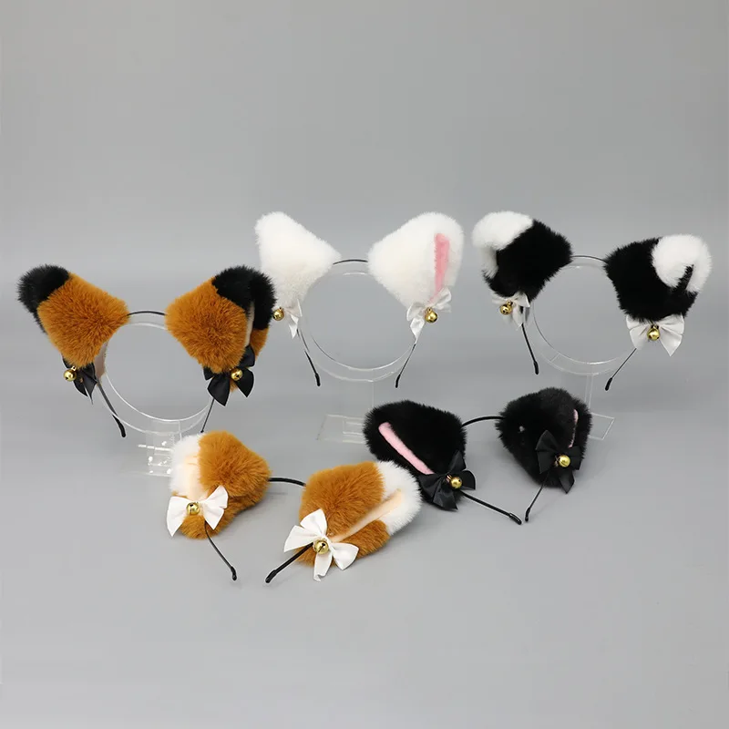 

Handmade Animal Headband For Girl Fox Furry Ear Lolita Cosplay Accessories Club Pub Masquerade Party Women's Props