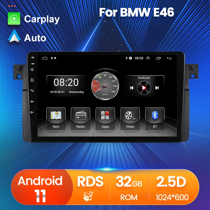 Автомобильный DVD-плеер Android 11 2.5D WIFI GPS-навигация для BMW E46 1998-2006 мультимедийный