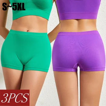 3Pcs/Set Boyshort Seamless Panties Women Low Rise Sports Underwear Comfort Breathable Lingerie Female Intimate S-5XL Pants