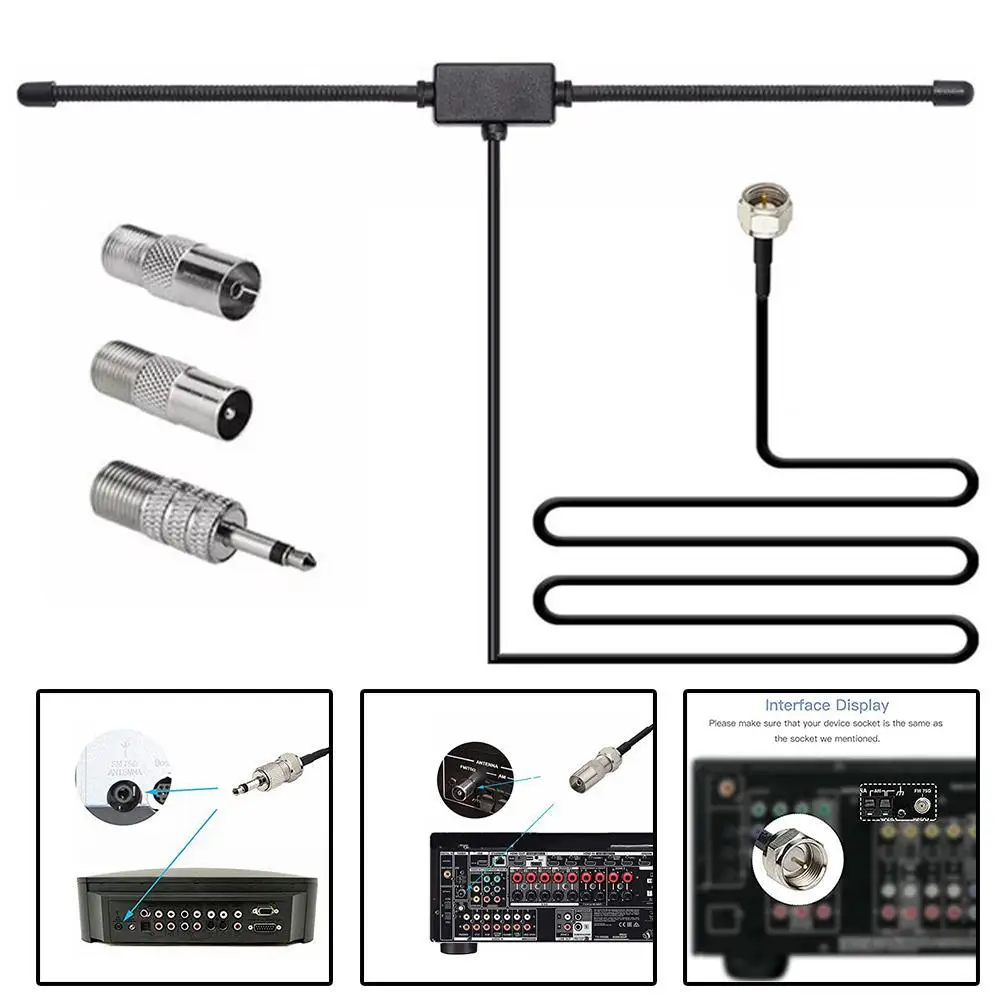 FM Radio Antenna FM  F-Head Sheep Horn Antenna Car FM TV Radio  Radio Station  F Female Head To TV3.5 Mono