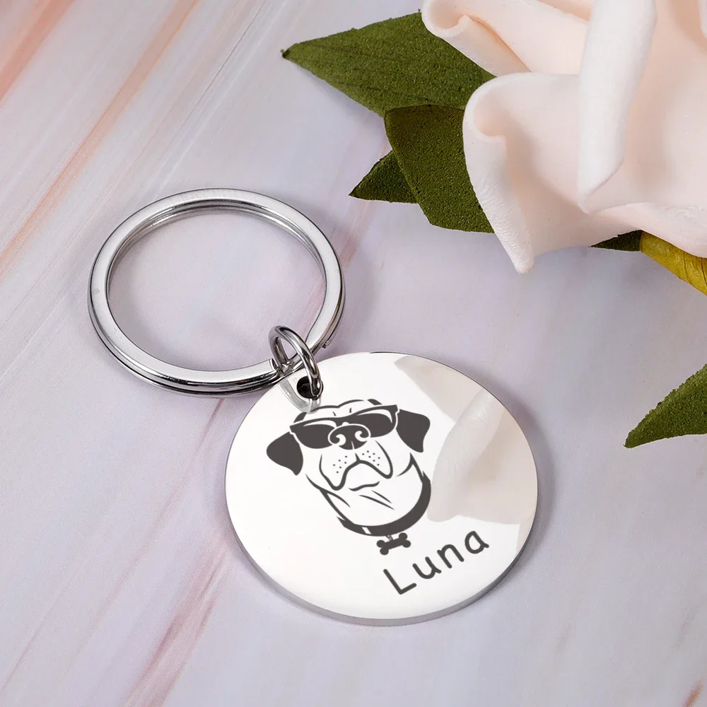 

Personalized Pet Dog ID Tag Custom Engraving for Puppy ID Collar Anti-lost Pet Name Shiny Tags Nameplate Pendant for Puppy Dog