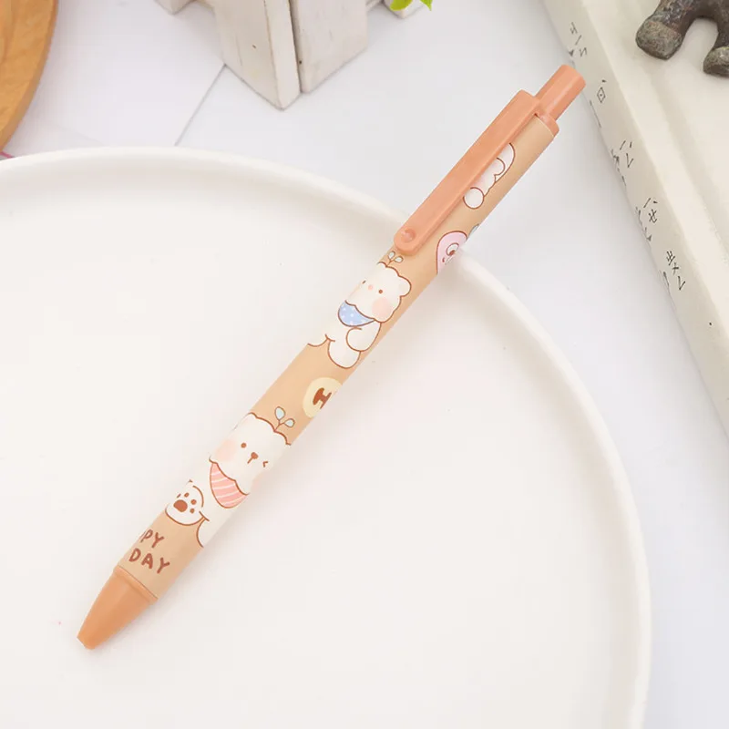 Lytwtw's Cute Gel Pen Creative Rabbit Bear Press 1 Piece Office Gift School Supplies Stationery Kawaii Funny Pens gel pens