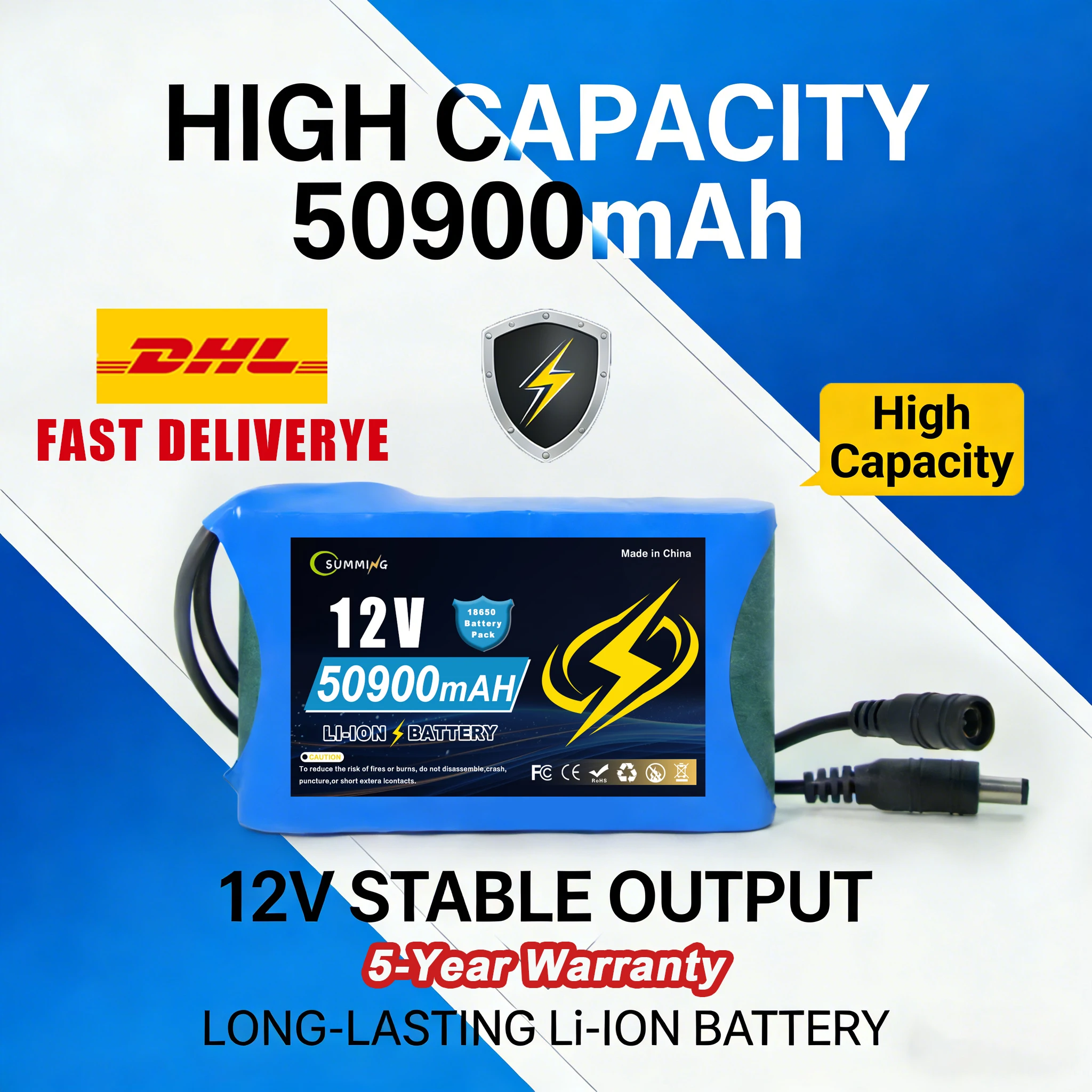 Chargeur Batterie Lithium 12V 20A Multiport avec Lot de Batteries