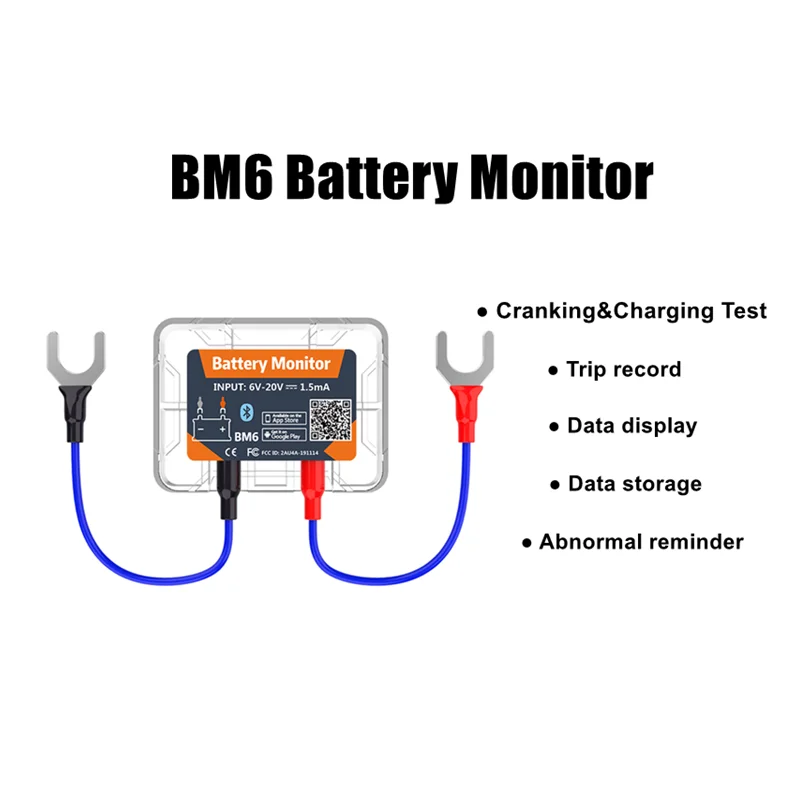 QUICKLYNKS BM6 Bluetooth 4.0 Car Battery Monitor 12V Battery Tester Charging Cranking Test Battery Analyzer APP for Android IOS images - 6