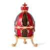 QIFU New Arrival Fashion Red and Black Faberge Egg Jewelry Box for Home Decoration 2
