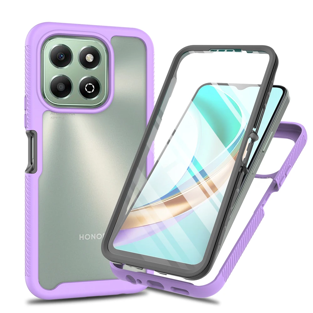 Transparent Shockproof Armor Phone Case Cover with Full Coverage PET Screen Protector