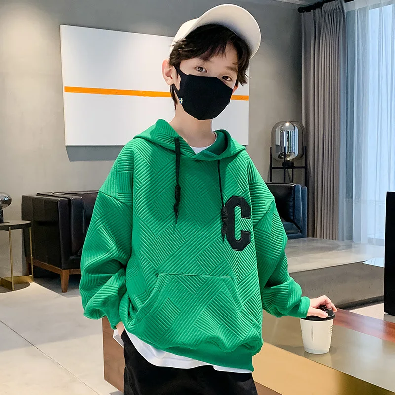 

Autumn Boys Hoodies Handsome Keep Warm Hooded Casual Kids Clothing Loose Fashion Autumn Boys Sweatshirt 2-17 Years Old Kids Top