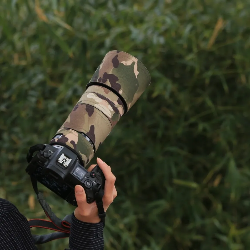 ROLANPRO 렌즈 위장 코트 캐논 EF 100-400mm f5.6-8 IS USM 렌즈 보호 슬리브 캐논 100400mm 커버 건스 케이스