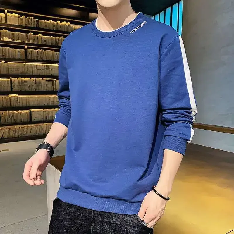 thumbnail image 1 of Sudaderas superiores Ropa para hombre Jersey Camiseta para hombre Cuello redondo Casual Negro F Con estilo coreano Talla Tendencias de moda 2024 A, 1 of 4