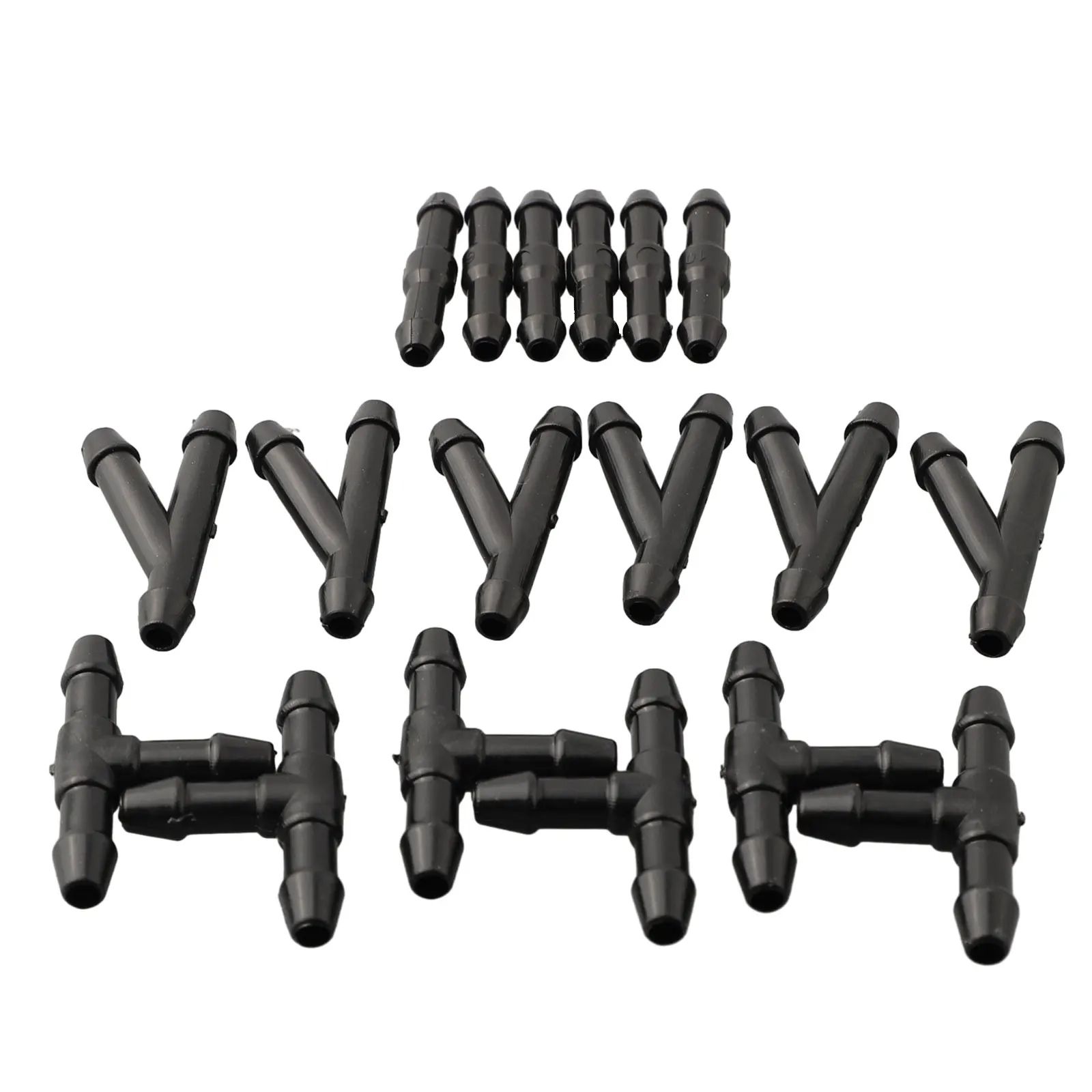 

18pcs Splitter Fittings Black Washer Hose Connector Windshield New Practical Kit Durable Hot ，Portable Aktisch