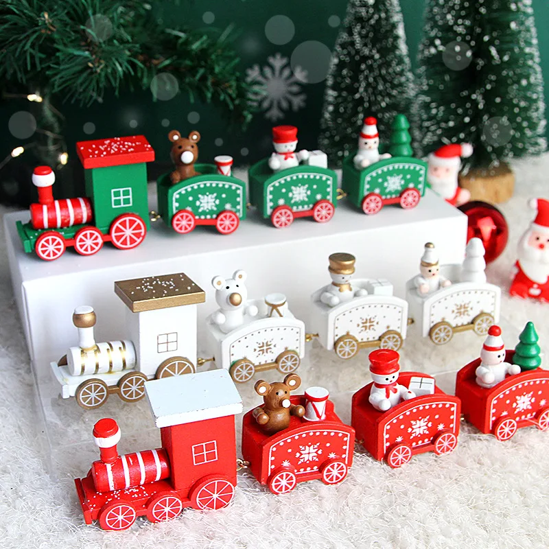 

Christmas Wooden Train Merry Christmas Decorations for Home 2023 Cristmas Ornament Xmas Navidad Noel Gifts Happy New Year 2024