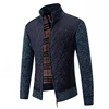 Men's Autumn and Winter Plus Stand-up Collar Zipper Knitted Cardigan Men's Colorful Jacket Trendy Fashion Warm Sweater Jacket 5