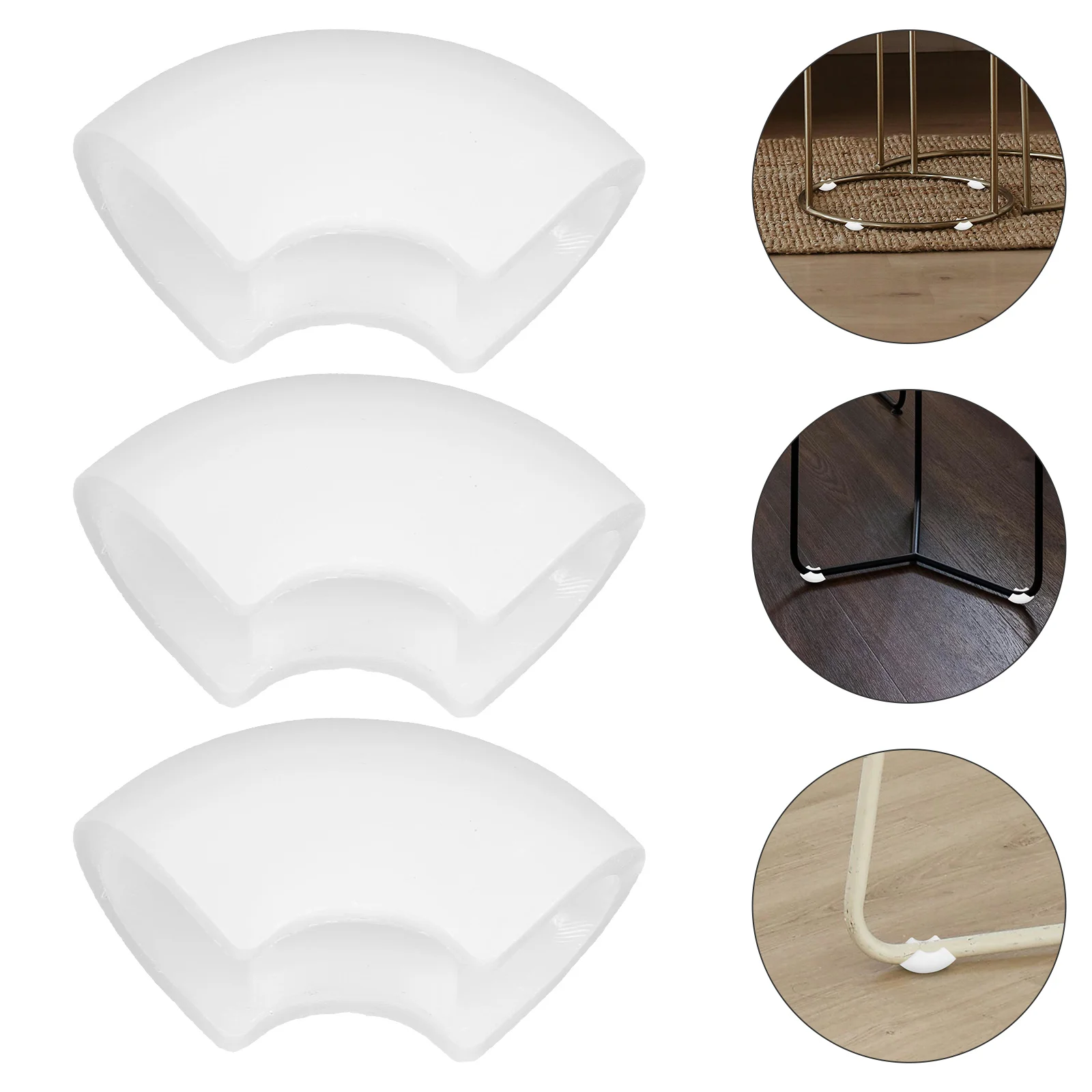 10 Pcs Chair Leg Floor Protectors 10MM White Tube Caps Anti Scratch Plastic Feet for Furniture Pads Carpet Office Chairs